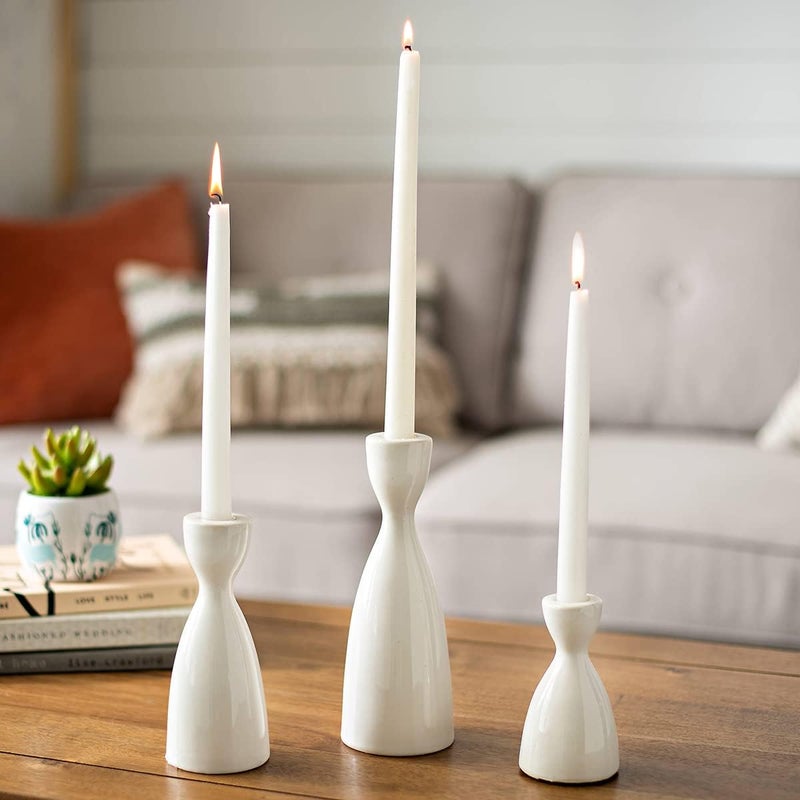 Sihuida 10-Inch White Taper Candles, 12 Pack Unscented and Dripless Candlesticks, Long-Lasting Burn Time of 7-8 Hours, Perfect for Home Décor, Weddings, and Events - Image 2
